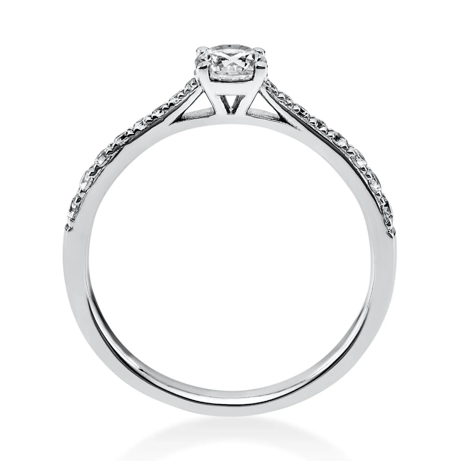 Ring Damenring aus 585 Gold Weißgold mit 17 Diamanten Brillanten 0,51 Ct.