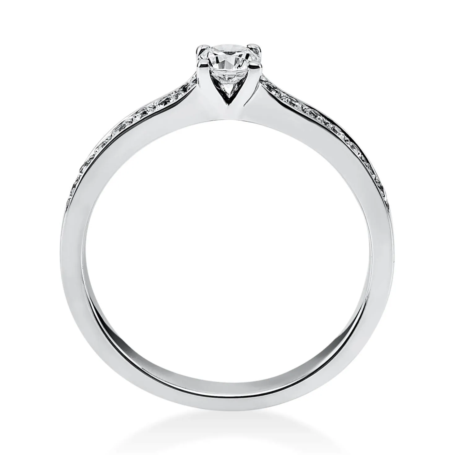 Ring Damenring aus 950 Platin mit 17 Diamanten Brillanten 0,35 Ct. 4er-Krappe