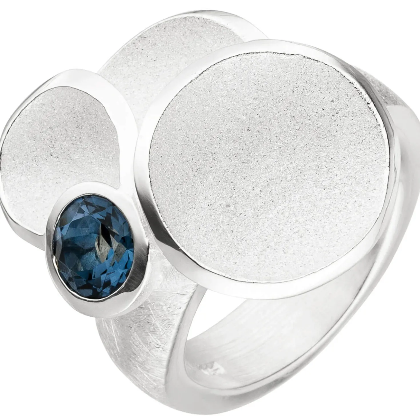 Ring Damenring, Blautopas hellblau blau Topas 925 Silber eismatt Fingerschmuck