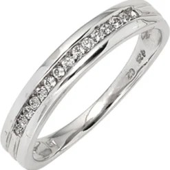 Ring Damenring mit 15 Diamanten 0.15Ct W/SI Brillanten weiß 585 Gold Weißgold