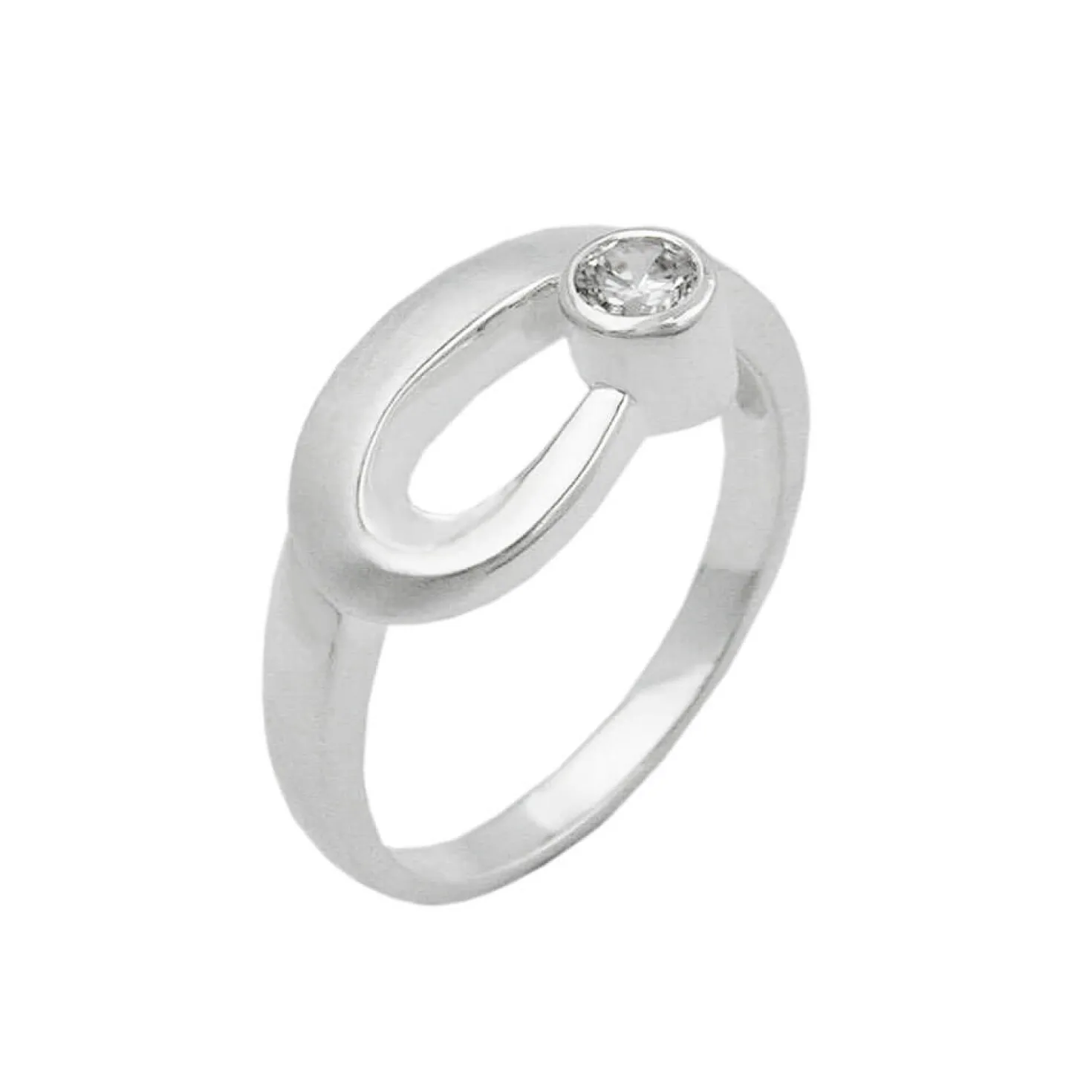 Ring Damenring mit Zirkonia gefasst 925 Silber 9mm Silberring