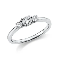 Ring Damenring Platinring aus 950 Platin mit 3 Diamanten Brillanten 0,47 Ct.