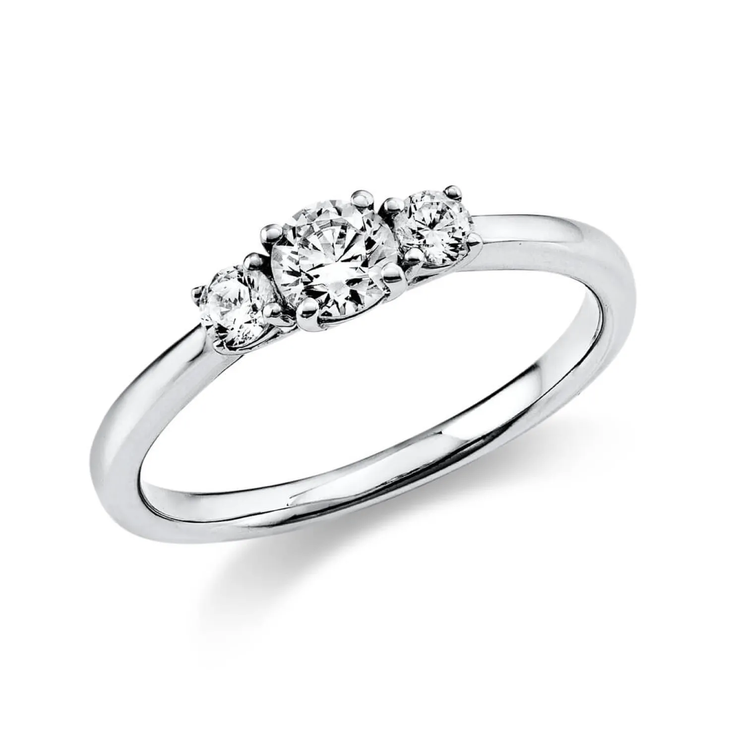 Ring Damenring Platinring aus 950 Platin mit 3 Diamanten Brillanten 0,47 Ct.