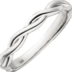 Ring Damenring 2-reihig geflochten 585 Gold Weißgold Goldring Fingerschmuck