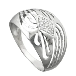 Ring Damenring Rhombus aus weißen Zirkonia 925 Silber