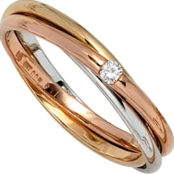 Ring Goldring mit Diamant 0.06Ct W/SI 585 Weißgold Gelbgold Rotgold Damen