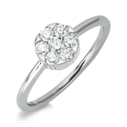 Ring Kreis 750 Weißgold 6 Brillanten 0,27ct TW-SI 1 Brillant 0,1ct TW-SI Ø6,8mm