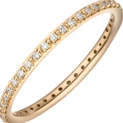Ring Memoryring aus 585 Gold Gelbgold mit 37 Diamanten Brillanten 0,18 Ct W-si