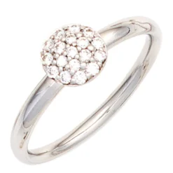 Ring mit 18 Diamanten Brillanten 0,20ct 585 Gold Weißgold Diamantring