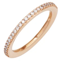 Ring mit 26 Diamanten 0.21Ct W/SI Brillanten 585 Gold Rotgold schlicht & edel