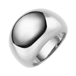 Ring mit Wölbung aus 585 Gold Weißgold Breite 17mm Tiefe 7mm glatt glänzend