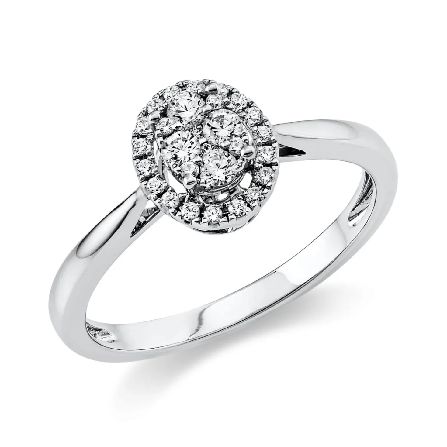 Ring Oval aus 950 Platin 28 Brillanten 0,25ct TW-SI B:8,5mm
