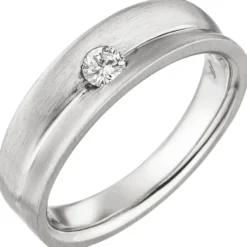 Ring Solitär Damenring mit Diamant 0.13Ct W/SI Brillant schlicht 950 Platin