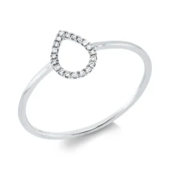 Ring Tropfen aus 750 Gold Weißgold B:7,8mm