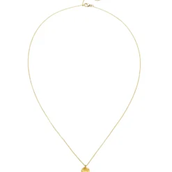 Rundankerkette Collier 750 Gold Gelbgold mit Anhänger rund matt gehämert 45cm