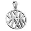 Runder Anhänger 19mm Kreis mit Muster Zirkonia 925 Silber rhodiniert