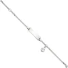 Schildband Babyfüße mit Panzerkette 14cm aus 925 Silber, rhodiniert teilmatt