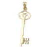 Schlüssel - Anhänger 33x11mm aus 375 Gold Gelbgold filigran Schmuck Damen