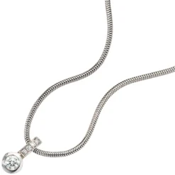 Schmuck Anhänger 5,6x12,1mm 6 Diamanten 0.2Ct Brillanten 585 Gold Weißgold