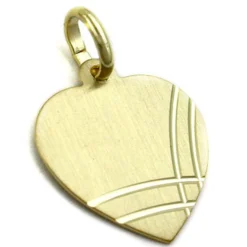 Schmuck Anhänger 14x13mm Herz aus 375 Gold Gelbgold diamantiert Damen