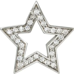 Schmuck Anhänger 20,4x19,6mm Stern mit Zirkonia 925 Echt Silber Halsschmuck