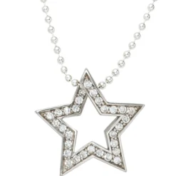 Schmuck Anhänger 20,4x19,6mm Stern mit Zirkonia 925 Echt Silber Halsschmuck
