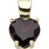 Schmuck-Set aus 333 Gold Gelbgold Granat-Herzen Ohrstecker Anhänger Kette 42cm