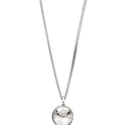 Schmuck-Set, Fußball teilmatt 1,7mm Panzerkette aus 925 Silber Halsschmuck, 38cm