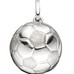 Schmuck-Set, Fußball teilmatt 1,7mm Panzerkette aus 925 Silber Halsschmuck, 42cm