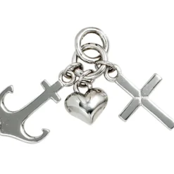 Schmuck-Set, Glaube Liebe Hoffnung 1,7mm Panzerkette 925 Silber Halsschmuck 38cm
