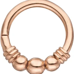Segmentring aus Edelstahl Farbe rotgold Klick-System Scharnier Ringstärke 1,2mm