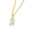 Solitaire Anhänger aus 750 Gelbgold Diamant Smaragd-Schliff 0,16ct TW-SI 8,3x3,5mm