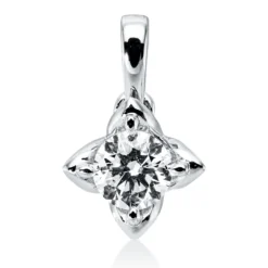 Solitaire Anhänger aus 750 Weißgold Brillant 0,27ct TW-SI 10,5x7,4mm mit Öse