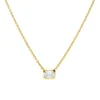 Solitaire Collier aus 750 Gelbgold Diamant Smaragd-Schliff 0,5ct W-SI L:45cm Zarge