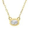Solitaire Collier aus 750 Gelbgold Diamant Oval-Schliff 0,17ct TW-SI L:45,7cm Zarge