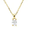 Solitaire Collier aus 750 Gelbgold Diamant Oval-Schliff 0,26ct TW-SI L:45cm