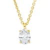 Solitaire Collier aus 750 Gelbgold Diamant Oval-Schliff 0,26ct TW-SI L:45cm
