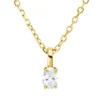 Solitaire Collier aus 750 Gelbgold Diamant Oval-Schliff 0,11ct TW-SI L:45cm