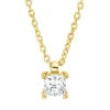 Solitaire Collier aus 750 Gelbgold Diamant Prinzess-Schliff 0,2ct TW-SI L:45cm