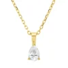 Solitaire Collier aus 750 Gelbgold Diamant Tropfen-Schliff 0,2ct TW-SI L:45cm