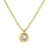 Solitaire Collier aus 750 Gold Gelbgold Brillant 0,1ct TW-SI L:45cm Zarge