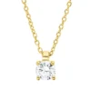 Solitaire Collier aus 750 Gold Gelbgold Brillant 0,25ct TW-SI L:45cm 4er-Krappe