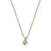 Solitaire Collier aus 750 Gold Gelbgold Brillant 0,05ct TW-SI L:42cm 6er-Krappe