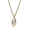 Solitaire Collier aus 585 Gold Gelbgold Brillant 0,2ct TW-SI L:45cm