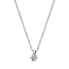 Solitaire Collier aus 585 Gold Weißgold Brillant 0,05ct TW-SI L:42cm 6er-Krappe