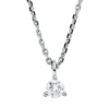 Solitaire Collier aus 750 Gold Weißgold Brillant 0,15ct TW-SI L:45cm 3er-Krappe