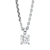 Solitaire Collier aus 750 Gold Weißgold Brillant 0,25ct TW-SI L:45cm 4er-Krappe