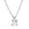 Solitaire Collier aus 750 Gold Weißgold Brillant 0,5ct E-SI L:45cm 4er-Krappe