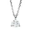 Solitaire Collier aus 750 Gold Weißgold Brillant 0,7ct F-SI L:45cm 3er-Krappe