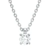 Solitaire Collier aus 750 Gold Weißgold Brillant 0,15ct TW-SI L:45cm 4er-Krappe
